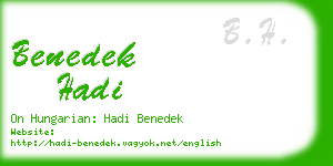 benedek hadi business card